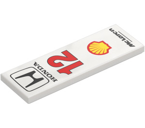 LEGO Blanc Tuile 2 x 6 avec ‘Honda, 12, Shell et McLaren’ (69729 / 106950)