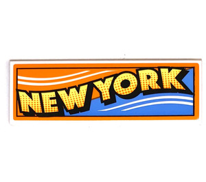 LEGO White Tile 2 x 6 with NEW YORK Sticker (69729)