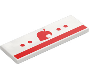 LEGO White Tile 2 x 6 with Red Dots and Apple with Bite (69729 / 106572)