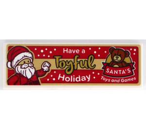 LEGO Wit Tegel 2 x 6 met Santa Claus, 'SANTA'S' en 'Have een Toyful Holiday' Sticker (69729)