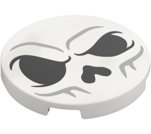 LEGO White Tile 3 x 3 Round with Skulltula Face (67095)