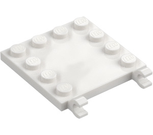 LEGO Hvit Tile 4 x 4 med Clips og Kant Knotter (66252)