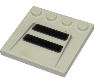 LEGO White Tile 4 x 4 with Studs on Edge with Air vents Sticker (6179)