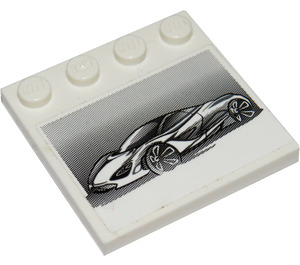 LEGO White Tile 4 x 4 with Studs on Edge with McLaren Design-Table Sticker (6179)