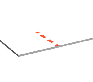 LEGO blanc Tuile 8 x 16 avec rouge Stripe avec tubes inférieurs autour du bord (48288)