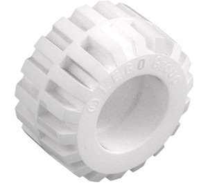 LEGO White Tire Ø21 x 12 - Offset Tread Small Wide with Slightly Bevelled Edge and no Band (6015 / 60700)