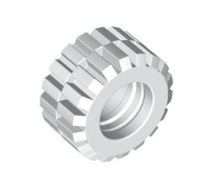 LEGO White Tire Ø21 x 12 - Offset Tread Small Wide with Slightly Bevelled Edge and no Band (6015 / 60700)