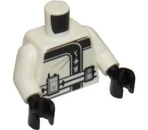 LEGO Wit Torso Ninjago Robe, Asian Characters, Riem en Radio Decoratie (973 / 76382)