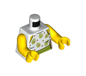 LEGO Hvit Overkropp med Avocado Mønster (973 / 76382)