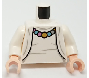 LEGO Weiß Torso mit Blouse & Cardigan mit Necklace  (973 / 76382)