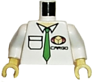 LEGO Blanco Torso con Cargo logo y Verde Tie (973 / 73403)