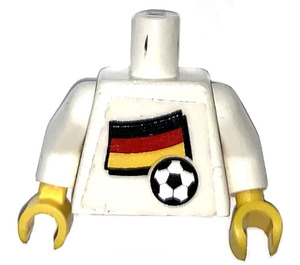 LEGO Hvit Overkropp med German Flagg og Fotball Flagg med Variable Number på baksiden (973)