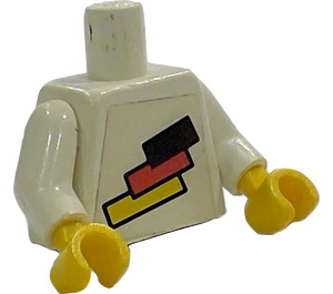 LEGO Weiß Torso mit German Flagge und Variable Number auf der Rückseite (973)