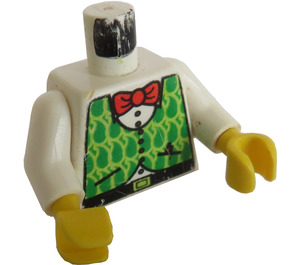 LEGO White Torso with Green Vest, Red Bow and Black Belt (973 / 73403)