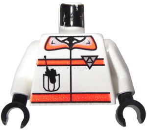 LEGO White Torso with Orange Stripes and Res-Q Logo on Back (973 / 73403)