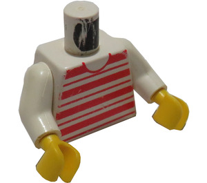 LEGO White Torso with red and white Lines (973)