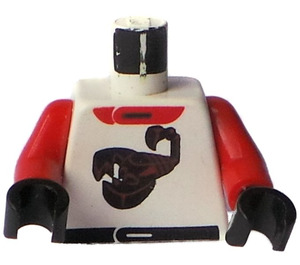 LEGO White Torso with Red Arms, Black Hands and Scorpion (973)