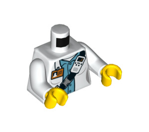LEGO White Torso with Shirt Grey with Suspenders (973 / 76382)