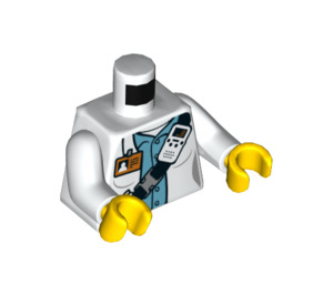 LEGO Biały Tułów z Koszula Grey z Suspenders (973 / 76382)