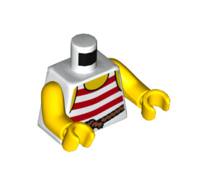 LEGO White Torso with Sleeveless Striped Shirt and Rope Belt (973 / 76382)