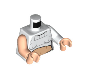 LEGO blanc Torse avec Torn Shirt (973 / 76382)
