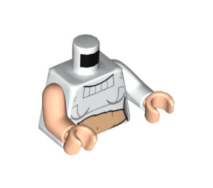 LEGO Weiß Torso mit Torn Hemd (973 / 76382)