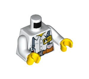 LEGO Hvit Overkropp med Hvit Skjorte med Grey Suspenders (973 / 76382)