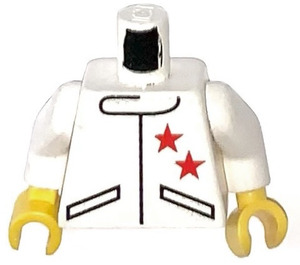 LEGO Blanco Town Torso con 2 Rojo Estrellas y Negro Pockets (973)