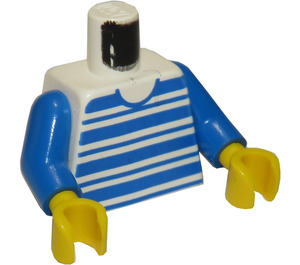 LEGO Weiß Town Torso mit Blau Streifen (973)