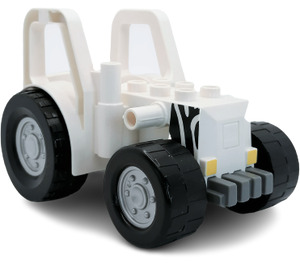 LEGO White Tractor Assembled with Zebra stripes (47447)