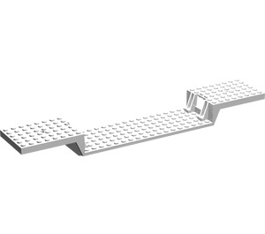LEGO Weiß Zug Base 6 x 34 Split-Level mit unteren Rohren und 1 Loch an jedem Ende (2972)