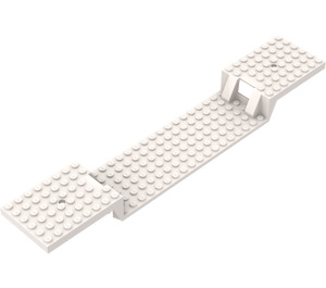 LEGO White Train Base 6 x 34 Split-Level without Bottom Tubes (87058)