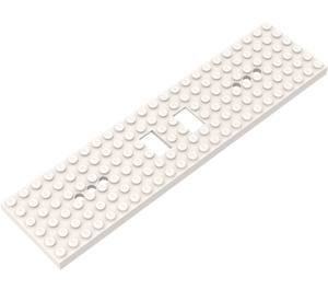 LEGO White Train Chassis 6 x 24 x 0.7 with 3 Round Holes at Each End (6584)
