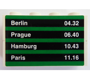 LEGO Blanc Train Schedule Berlin Prague Hamburg Paris Stickered Assembly