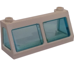 LEGO White Train Windscreen 2 x 6 x 2 with Permanent Transparent Light Blue Glass (6567)