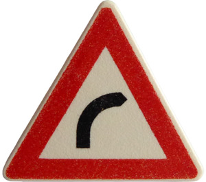 LEGO Blanc Triangulaire Sign avec Droite Turn Sign avec clip fendu (30259)