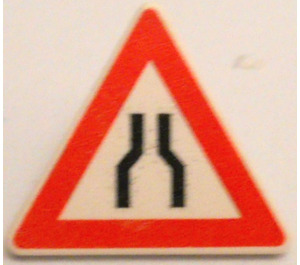 LEGO Weiß Dreieckig Sign mit Road Narrows sign mit geteiltem Clip (30259)