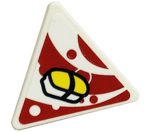LEGO Weiß Dreieckig Sign mit Sushi Aufkleber mit offenem O-Clip (65676)