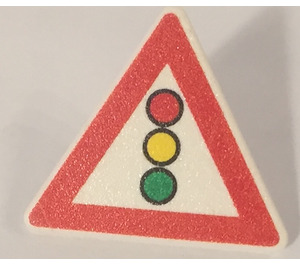 LEGO Weiß Dreieckig Sign mit Traffic Lights mit geteiltem Clip (30259)