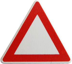 LEGO White Triangular Sign with Warning Triangle with Split Clip (30259)