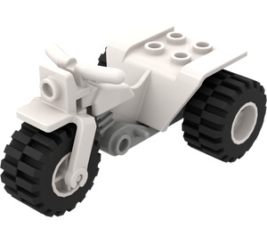 LEGO White Tricycle with Dark Gray Chassis and White Wheels