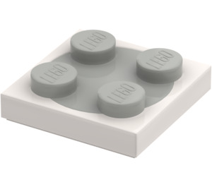 LEGO White Turntable 2 x 2 Plate with Light Gray Top