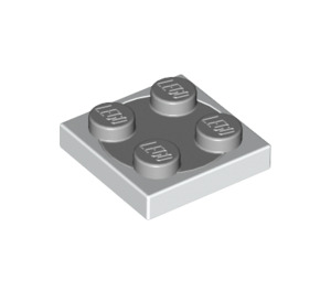LEGO White Turntable 2 x 2 with Medium Stone Gray Top (74340 / 106714)