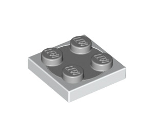 LEGO hvid Turntable 2 x 2 with Medium Stone Gray Top (74340 / 106714)