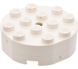 LEGO White Turntable 4 x 4 Complete Faceted Old Style