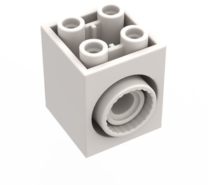 LEGO White Turntable Brick 2 x 2 x 2 with 2 Holes and Click Rotation Ring (41533)