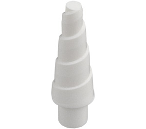 LEGO White Unicorn Horn with Spiral (34078 / 89522)