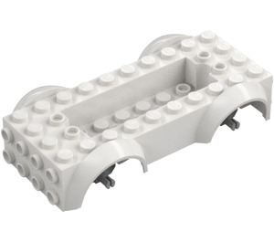 LEGO White Vehicle Base with Medium Stone Gray Wheel Holders (1813 / 12622)