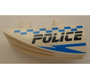 LEGO Blanc Véhicule Côté Flaring Intake 1 x 4 avec Bleu Checkered Police logo - La gauche (30647 / 41025)