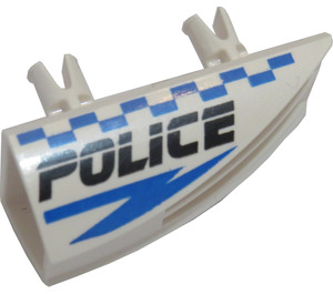 LEGO Bianco Veicolo Lato Flaring Intake 1 x 4 con Blu Checkered Polizia logo - Destra (30647 / 41026)